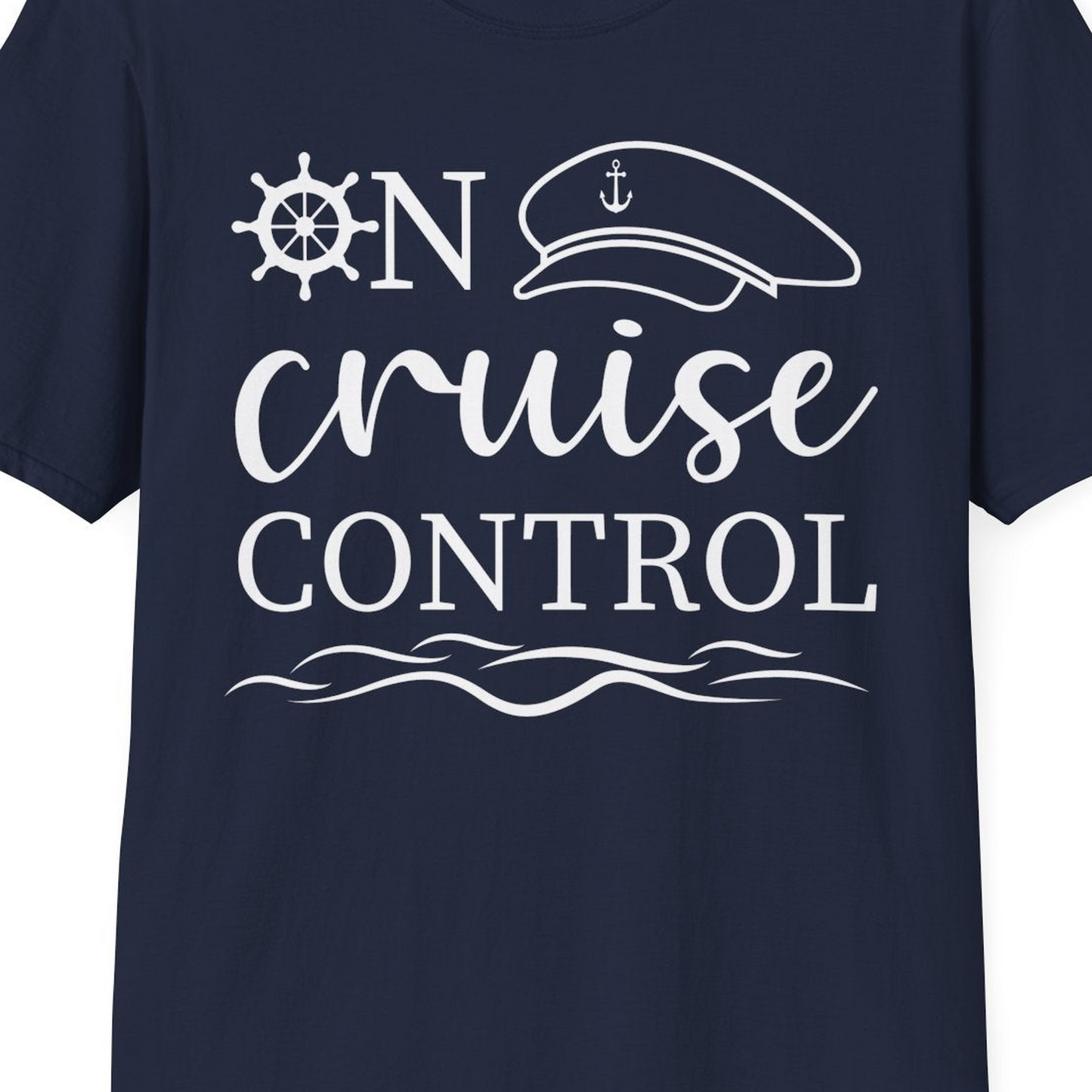 On Cruise Control Shirt T-Shirt – Navy – Best Cruise Shirts Close Up