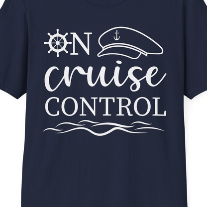 On Cruise Control Shirt T-Shirt – Navy – Best Cruise Shirts Close Up