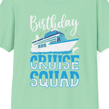 Birthday Cruise Squad Shirt T-Shirt – Mint Green – Best Cruise Shirts Close Up