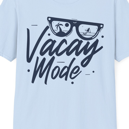 Vacay Mode Shirt T-Shirt – Light Blue – Best Cruise Shirts Close Up