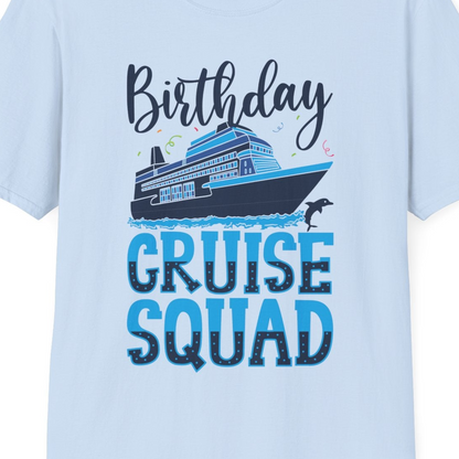 Birthday Cruise Squad Shirt T-Shirt – Light Blue – Best Cruise Shirts Close Up