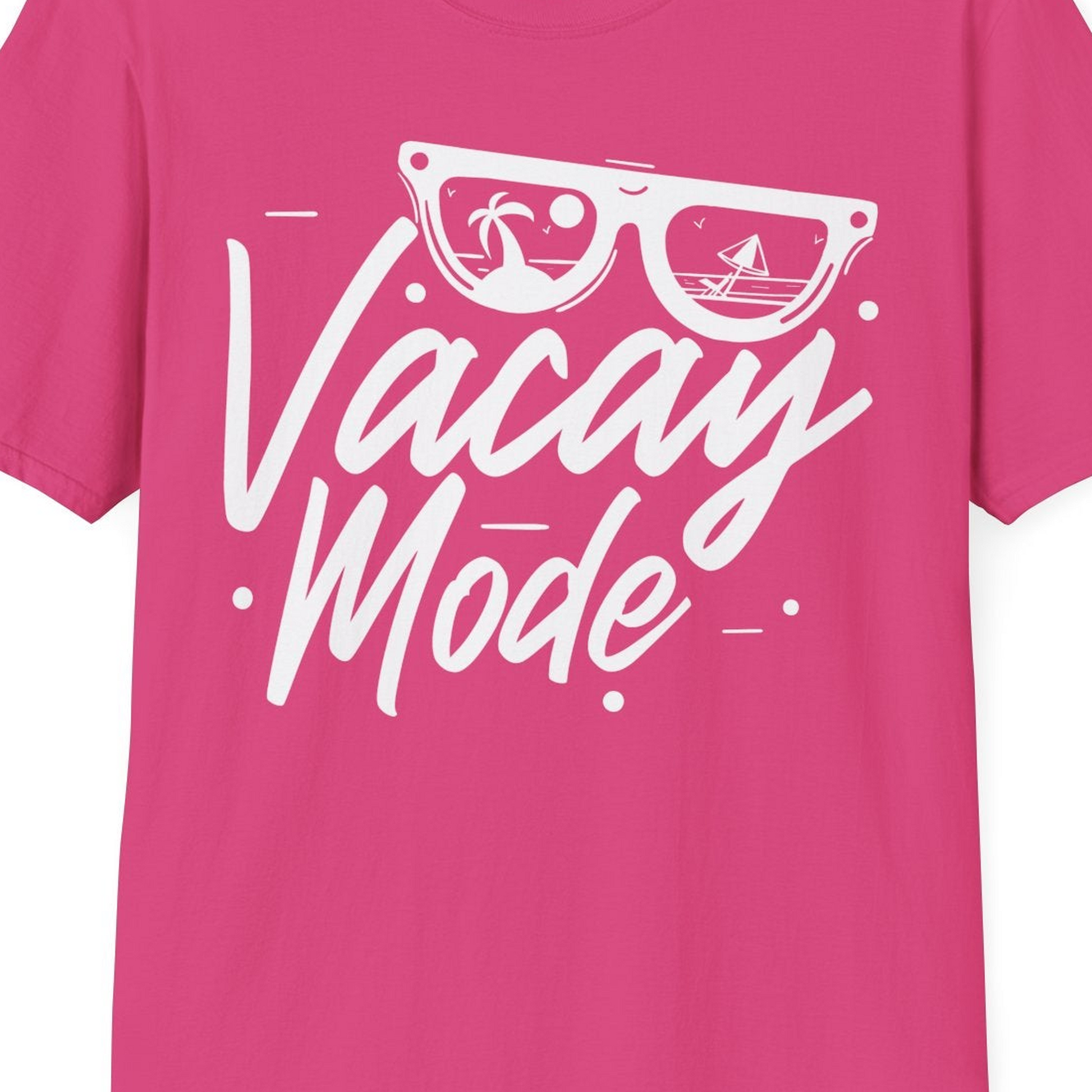 Vacay Mode Shirt T-Shirt – Heliconia – Best Cruise Shirts Close Up