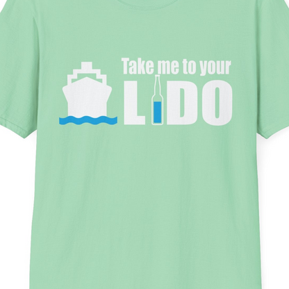 Take Me to Your Lido Shirt T-Shirt – Mint Green – Best Cruise Shirts Close Up