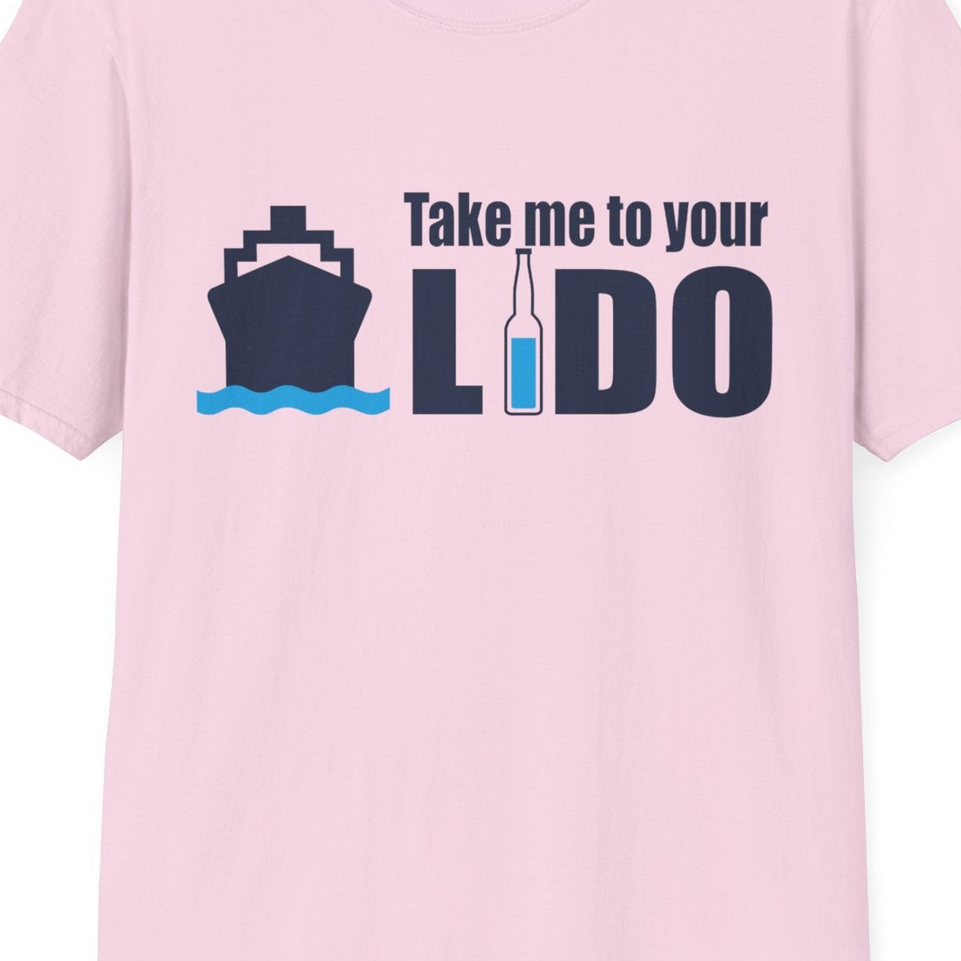 Take Me to Your Lido Shirt T-Shirt – Light Pink – Best Cruise Shirts Close Up