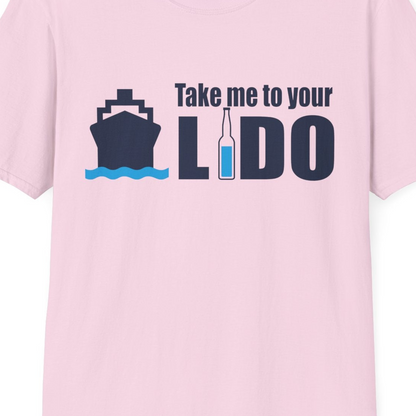 Take Me to Your Lido Shirt T-Shirt – Light Pink – Best Cruise Shirts Close Up