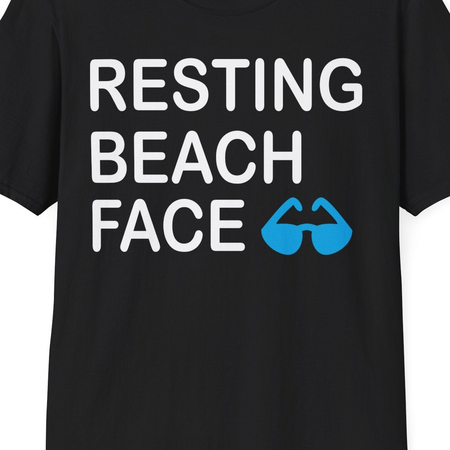 Resting Beach Face Shirt T-Shirt – Black – Best Cruise Shirts Close Up