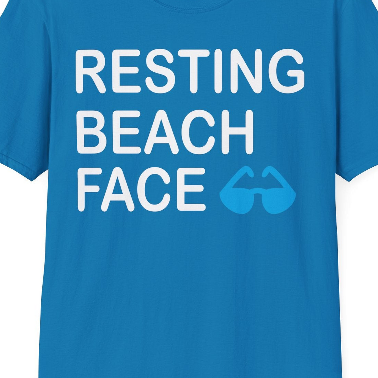 Resting Beach Face Shirt T-Shirt – Sapphire – Best Cruise Shirts Close Up