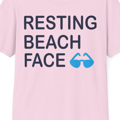Resting Beach Face Shirt T-Shirt – Light Pink – Best Cruise Shirts Close Up