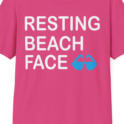 Resting Beach Face Shirt T-Shirt – Heliconia – Best Cruise Shirts Close Up