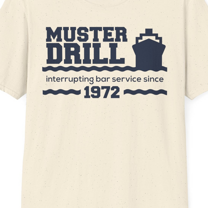 Funny Muster Drill Cruise Shirt T-Shirt – Natural – Best Cruise Shirts Close Up