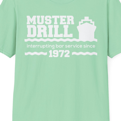 Funny Muster Drill Cruise Shirt T-Shirt – Mint Green – Best Cruise Shirts Close Up