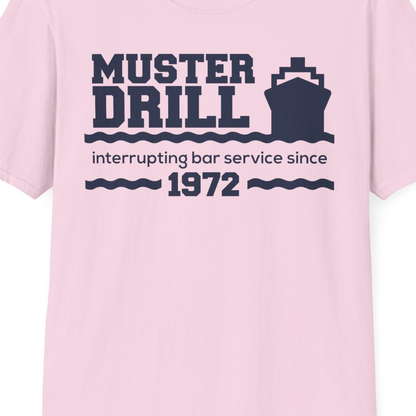 Funny Muster Drill Cruise Shirt T-Shirt – Light Pink – Best Cruise Shirts Close Up
