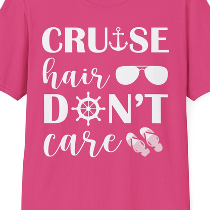 Cruise Hair Don't Care Shirt T-Shirt – Heliconia – Best Cruise Shirts Close Up