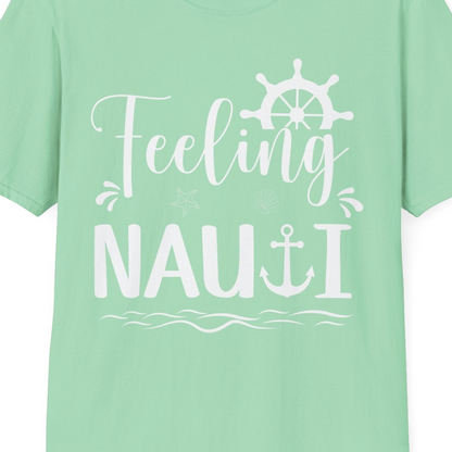 Feeling Nauti Shirt T-Shirt – Mint Green – Best Cruise Shirts Close Up