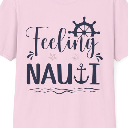 Feeling Nauti Shirt T-Shirt – Light Pink – Best Cruise Shirts Close Up