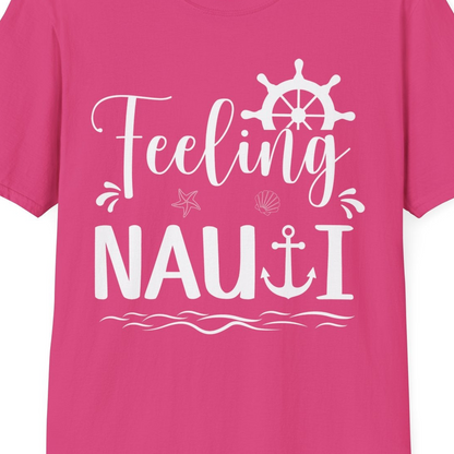 Feeling Nauti Shirt T-Shirt – Heliconia – Best Cruise Shirts Close Up