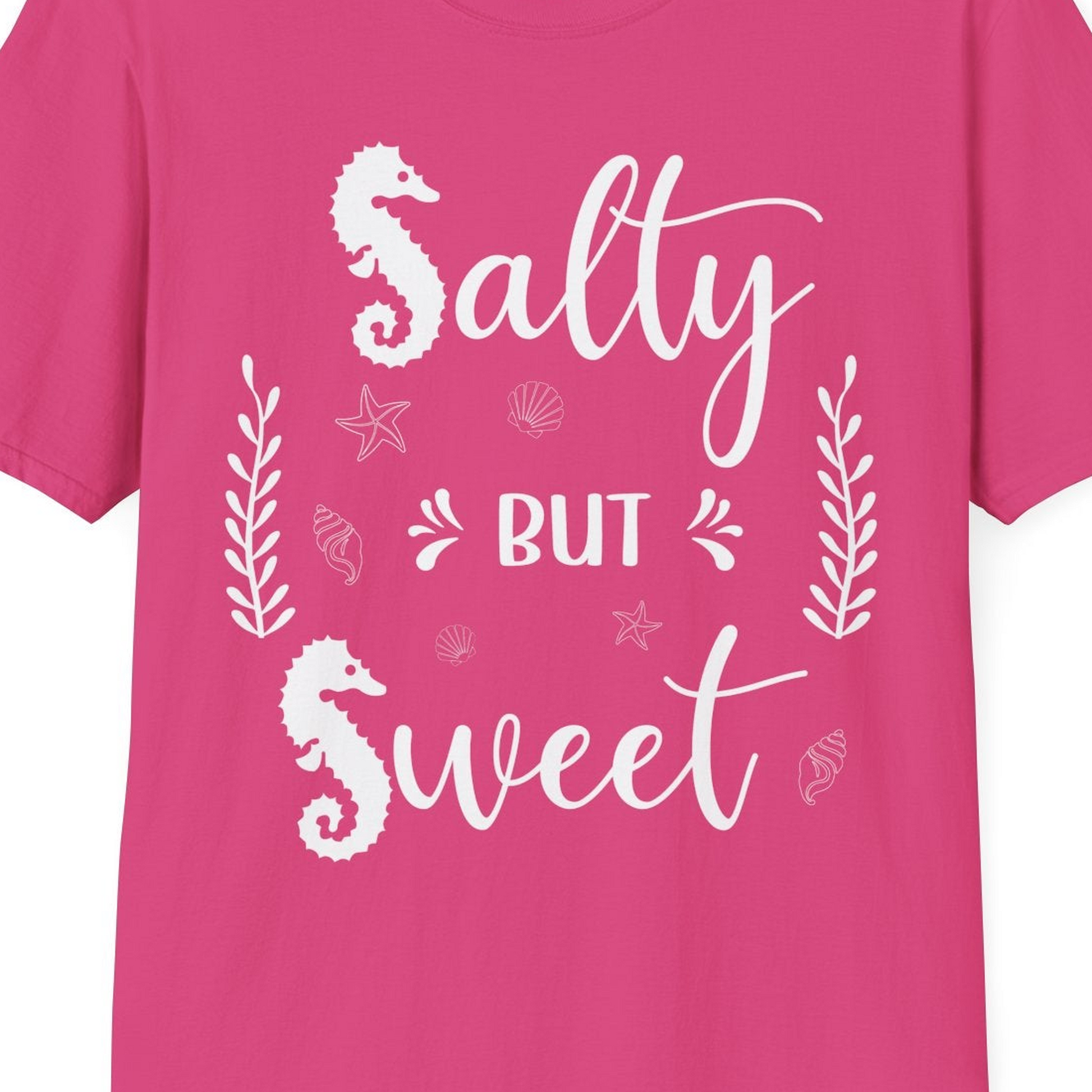Salty But Sweet Seahorse Ocean Beach Shirt T-Shirt – Heliconia – Best Cruise Shirts Close Up