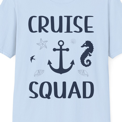 Cruise Squad Shirt T-Shirt – Light Blue – Best Cruise Shirts Close Up