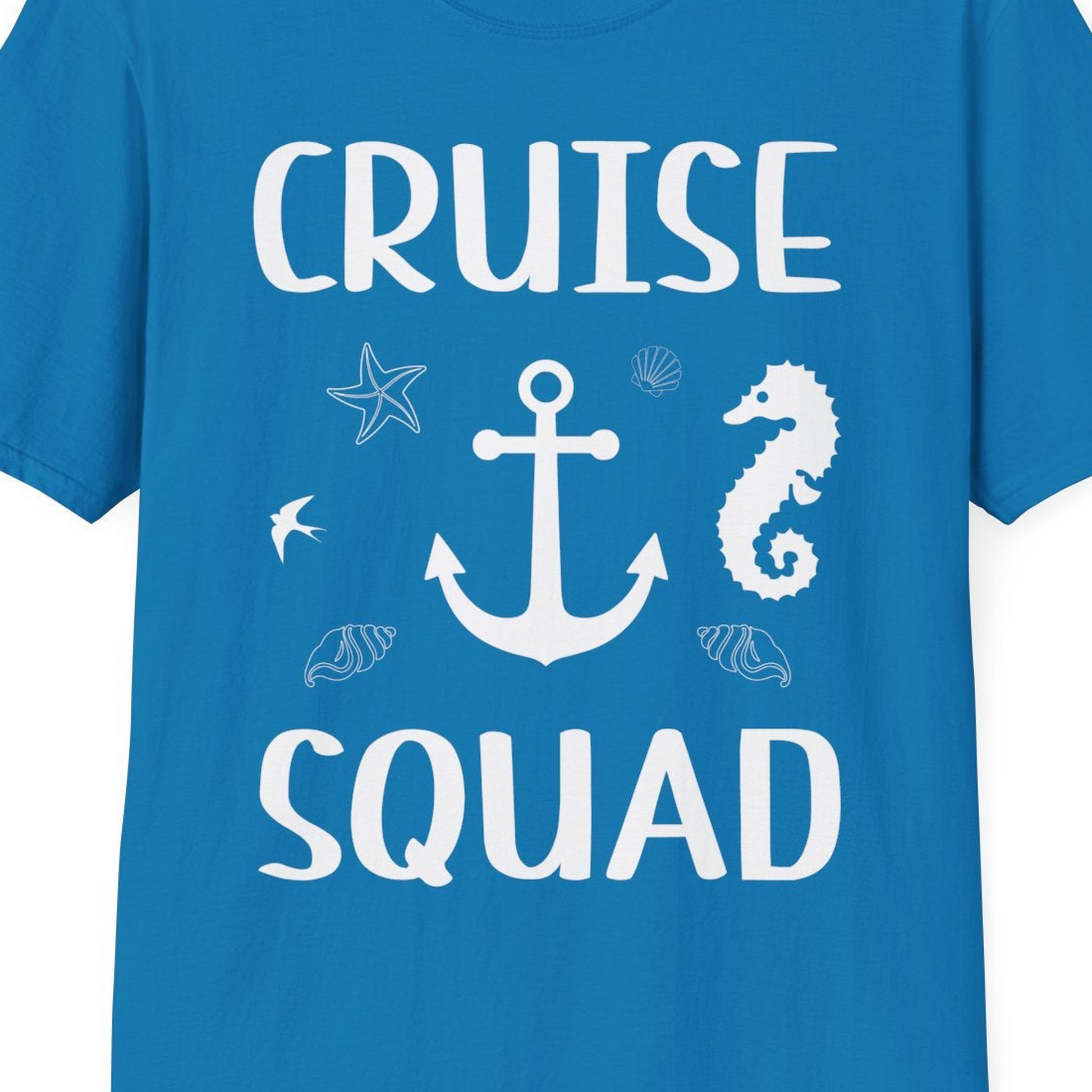 Cruise Squad Shirt T-Shirt – Sapphire – Best Cruise Shirts Close Up