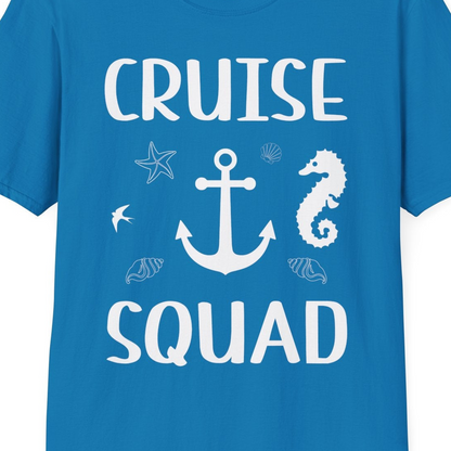 Cruise Squad Shirt T-Shirt – Sapphire – Best Cruise Shirts Close Up