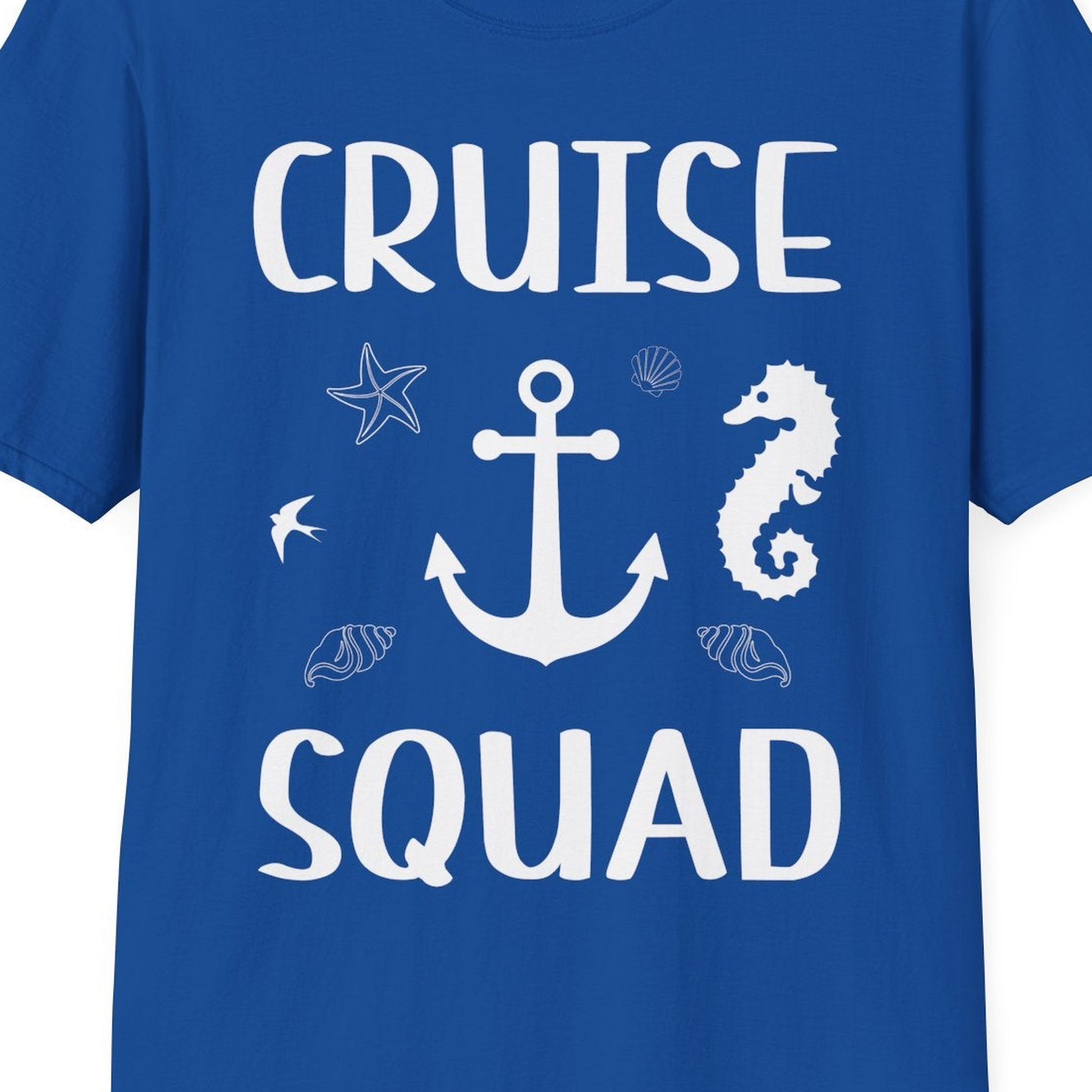 Cruise Squad Shirt T-Shirt – Royal – Best Cruise Shirts Close Up