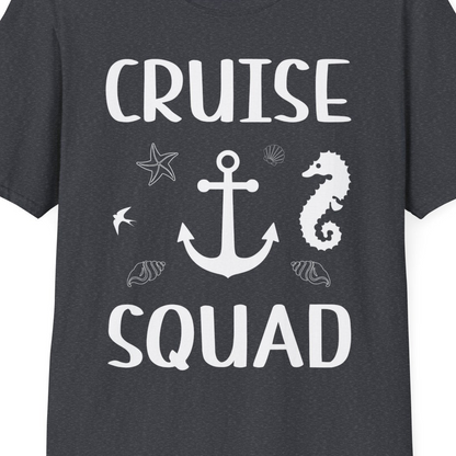 Cruise Squad Shirt T-Shirt – Dark Heather Grey – Best Cruise Shirts Close Up