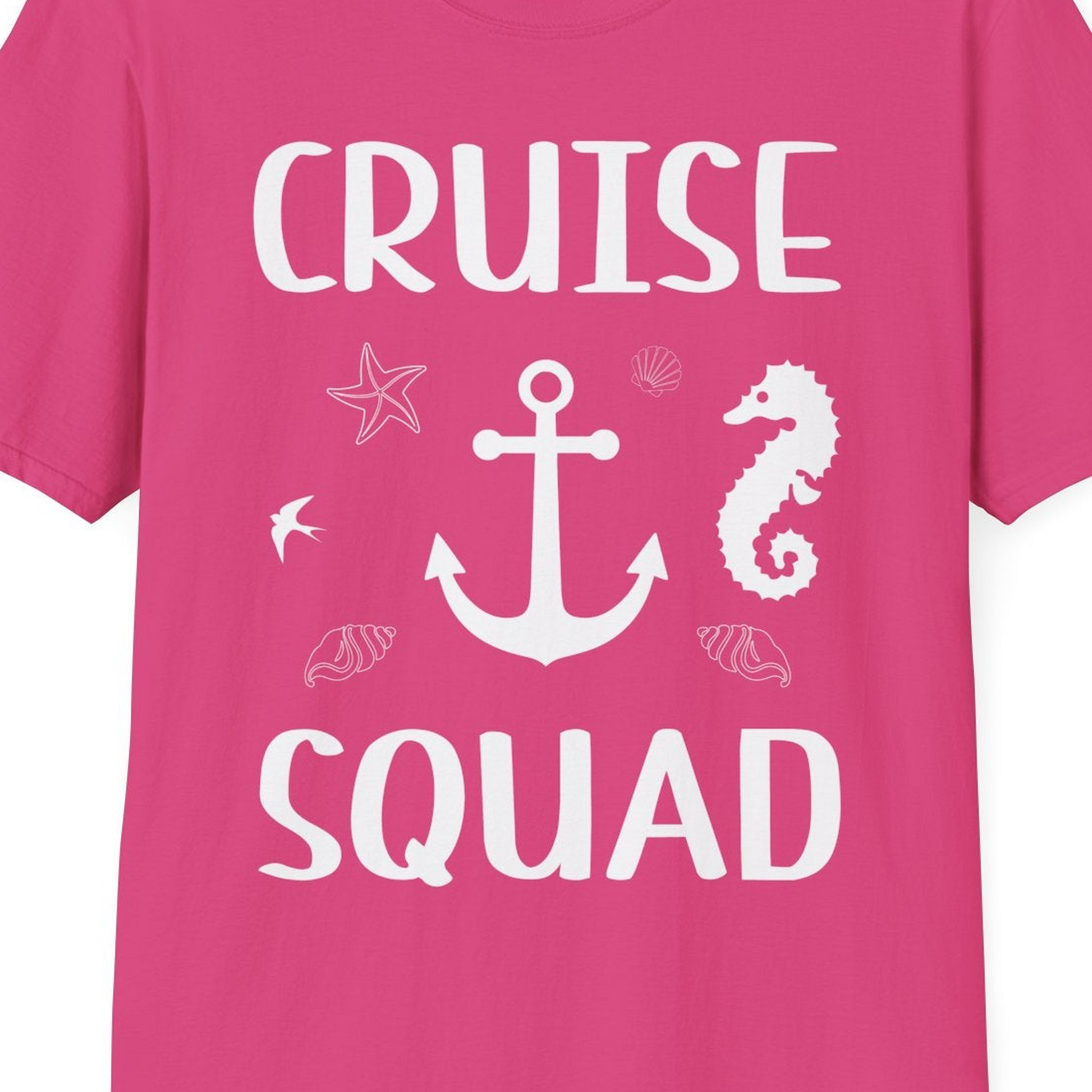 Cruise Squad Shirt T-Shirt – Heliconia – Best Cruise Shirts Close Up
