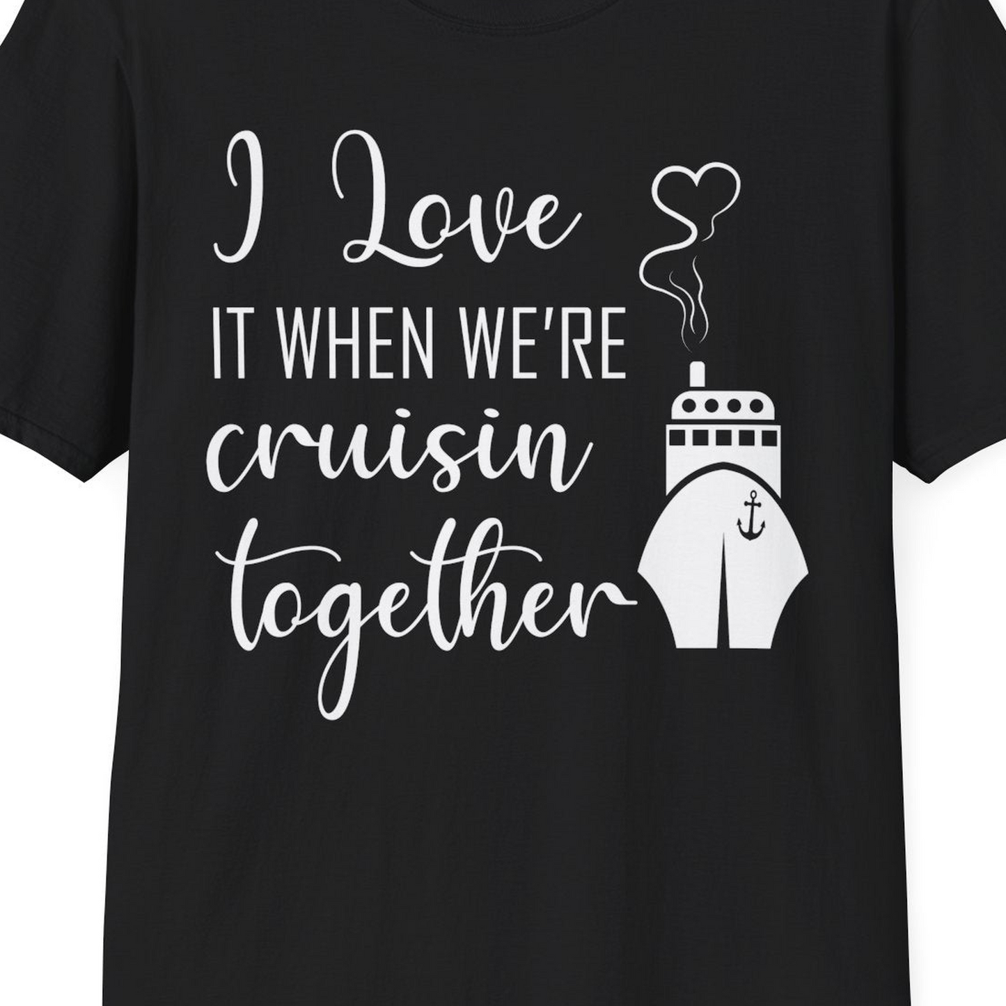 Cruise Couple Shirt T-Shirt – Black – Best Cruise Shirts Close Up