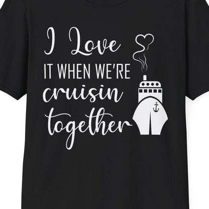 Cruise Couple Shirt T-Shirt – Black – Best Cruise Shirts Close Up