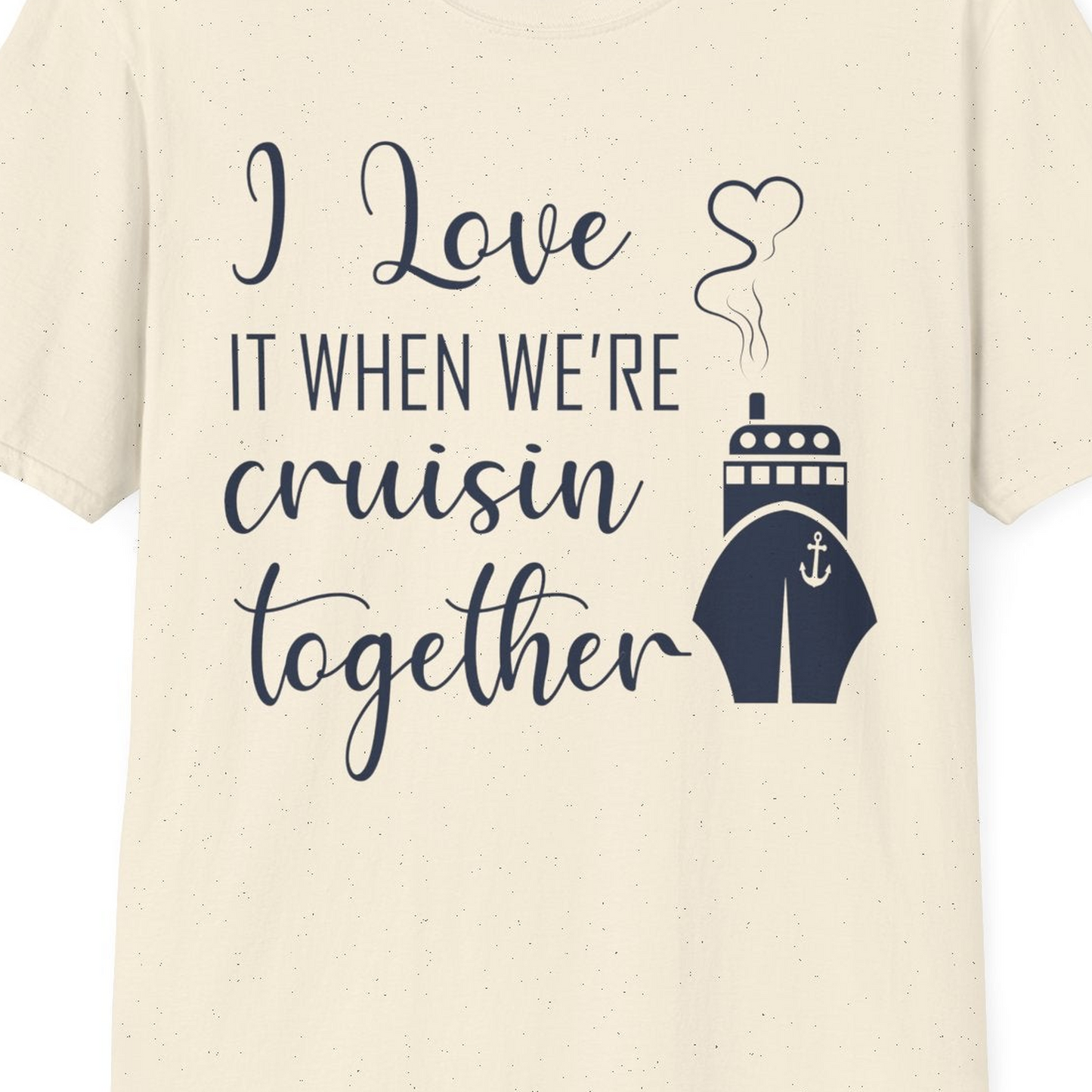 Cruise Couple Shirt T-Shirt – Natural – Best Cruise Shirts Close Up