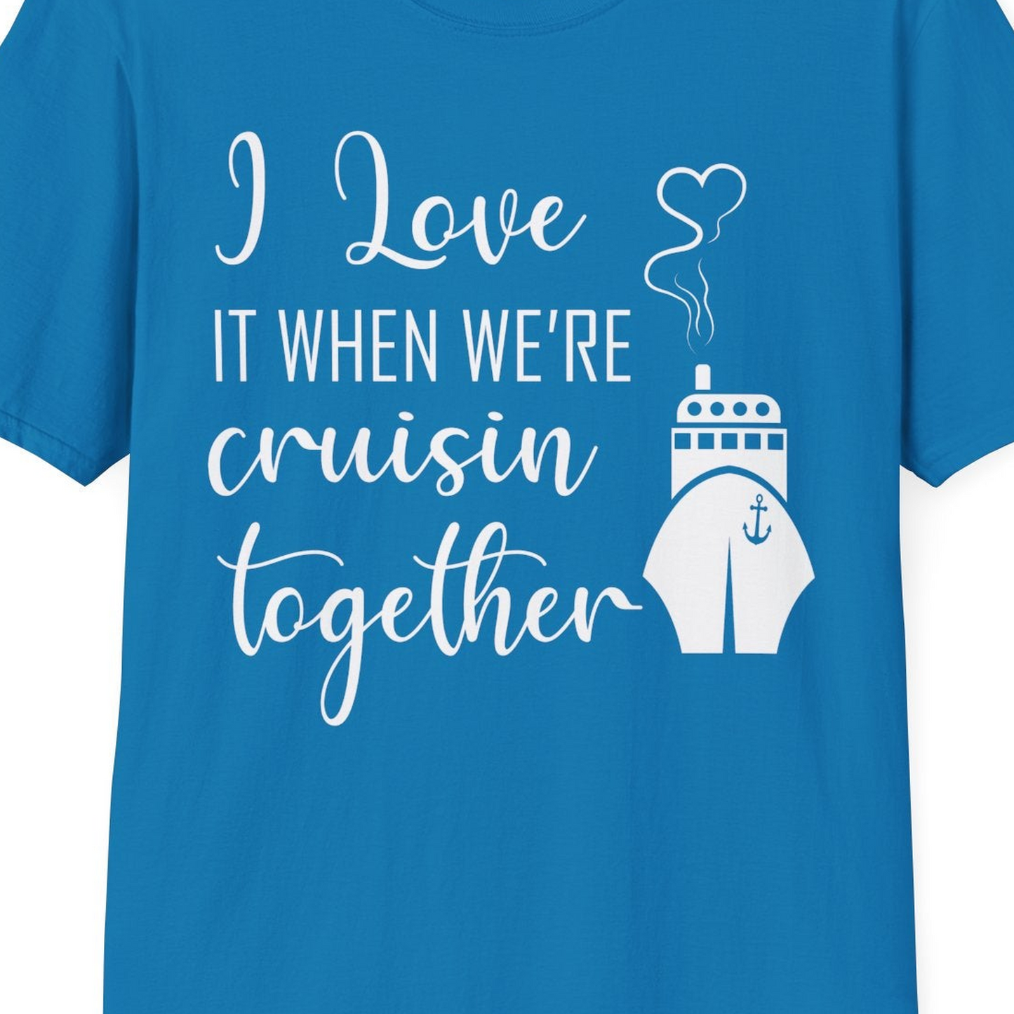 Cruise Couple Shirt T-Shirt – Sapphire – Best Cruise Shirts Close Up