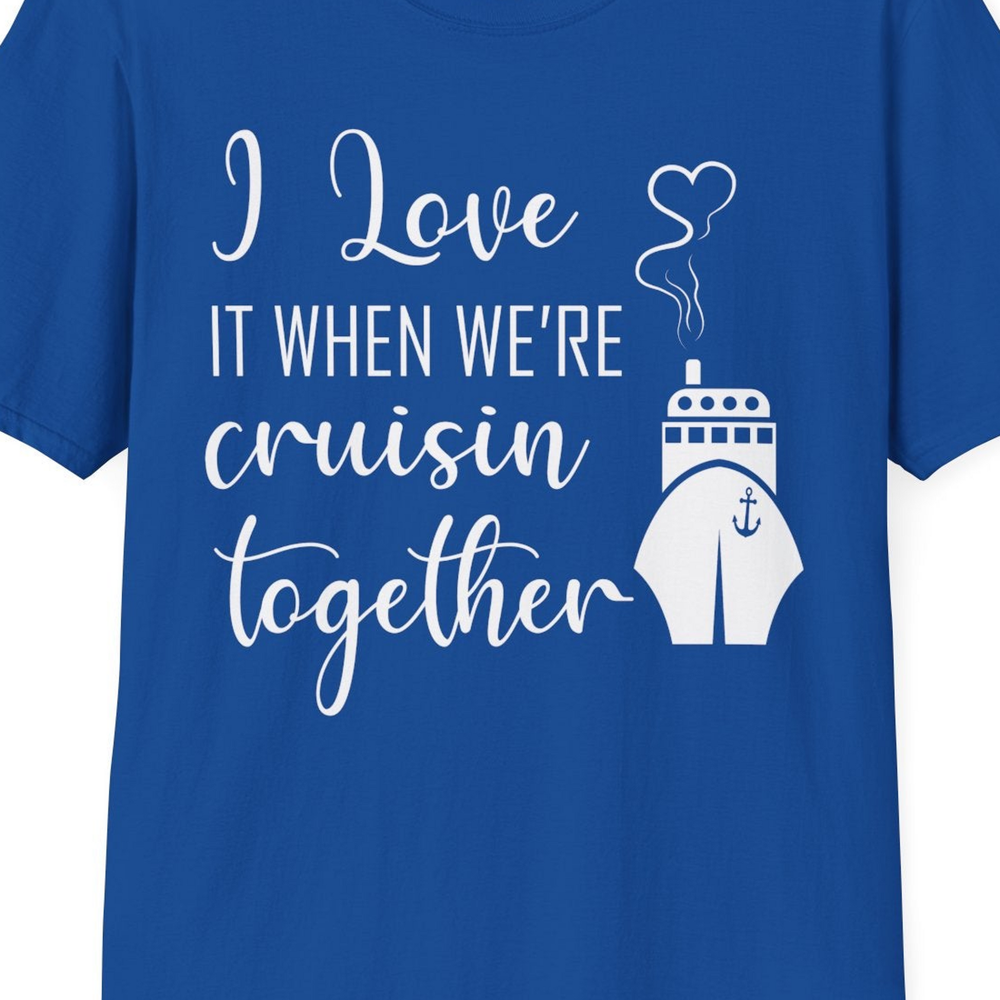 Cruise Couple Shirt T-Shirt – Royal – Best Cruise Shirts Close Up