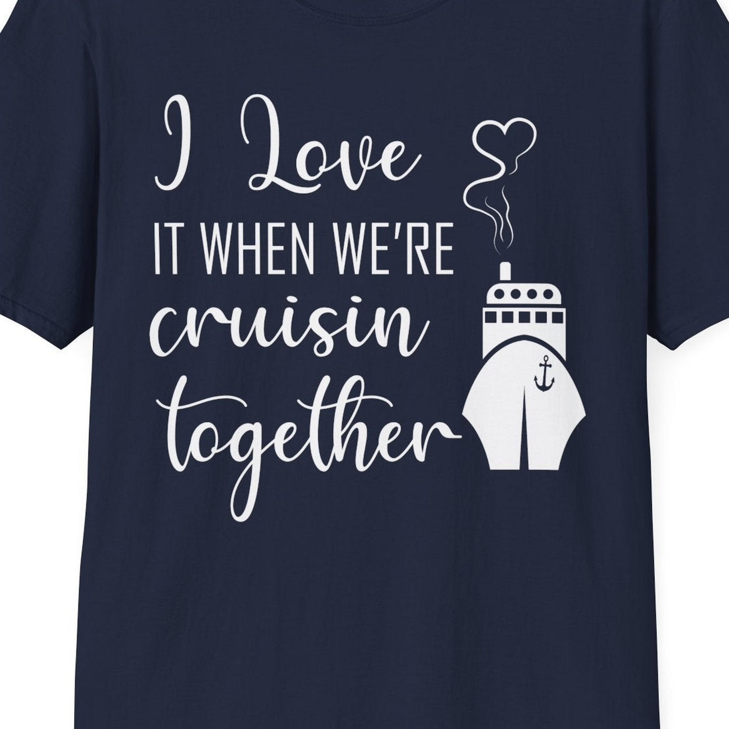 Cruise Couple Shirt T-Shirt – Navy – Best Cruise Shirts Close Up