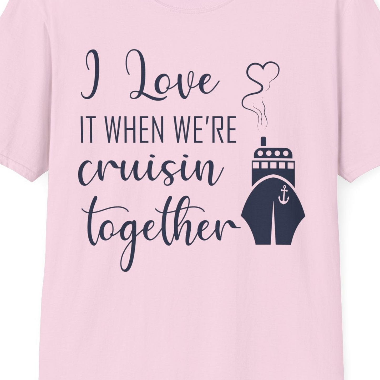 Cruise Couple Shirt T-Shirt – Light Pink – Best Cruise Shirts Close Up