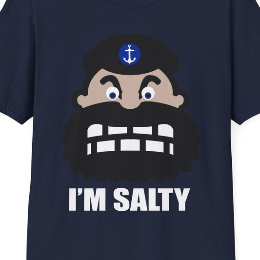 Im Salty Sailor Cartoon Shirt T-Shirt – Navy – Best Cruise Shirts Close Up