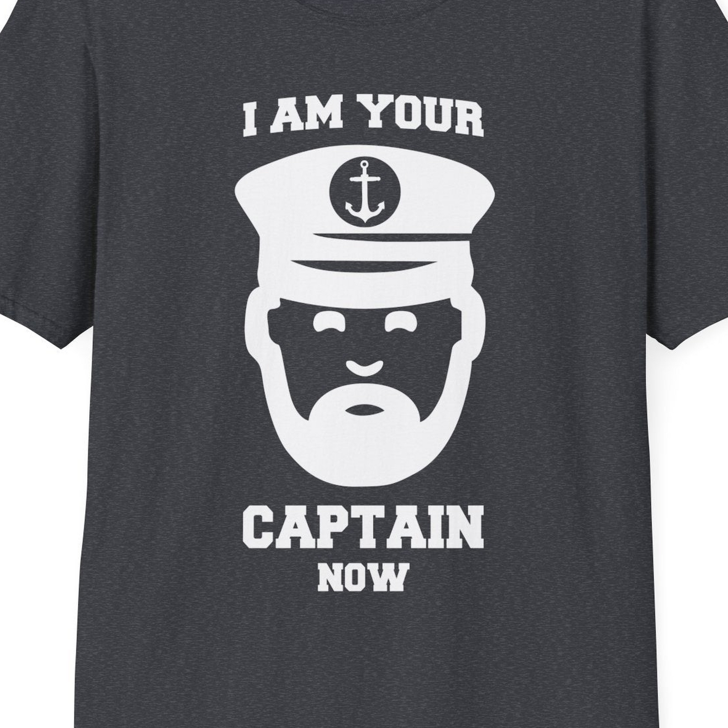 Funny Captain Shirt T-Shirt – Dark Heather Grey – Best Cruise Shirts Close Up