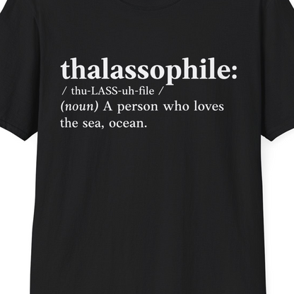 Thalassophile Definition Shirt T-Shirt – Black – Best Cruise Shirts Close Up