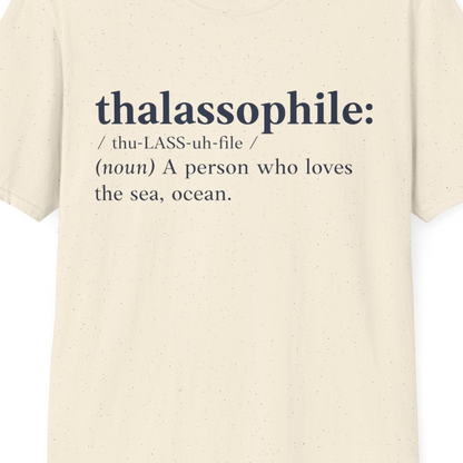 Thalassophile Definition Shirt T-Shirt – Natural – Best Cruise Shirts Close Up