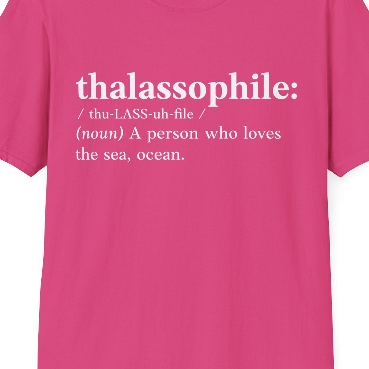 Thalassophile Definition Shirt T-Shirt – Heliconia – Best Cruise Shirts Close Up