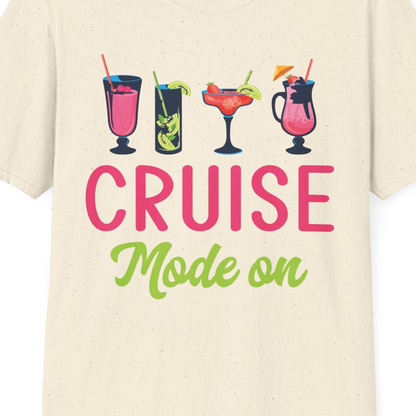 Cruise Mode On Shirt T-Shirt – Natural – Best Cruise Shirts Close Up