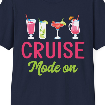 Cruise Mode On Shirt T-Shirt – Navy – Best Cruise Shirts Close Up