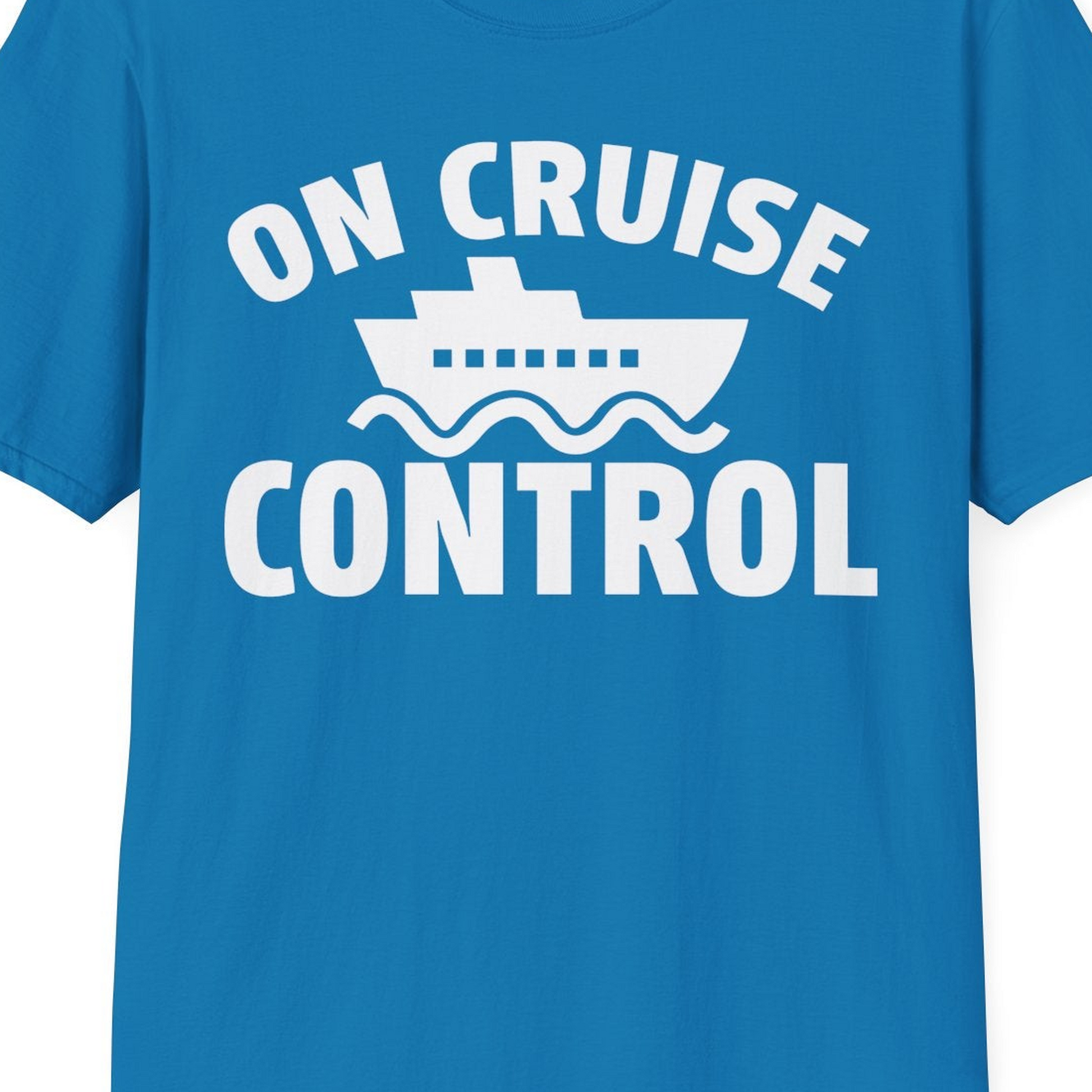 On Cruise Control Shirt T-Shirt – Sapphire – Best Cruise Shirts Close Up