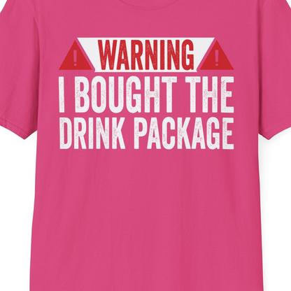 Warning I Bought The Drink Package Funny Cruise Shirt — T-Shirt T-Shirt – Heliconia – Best Cruise Shirts Close Up