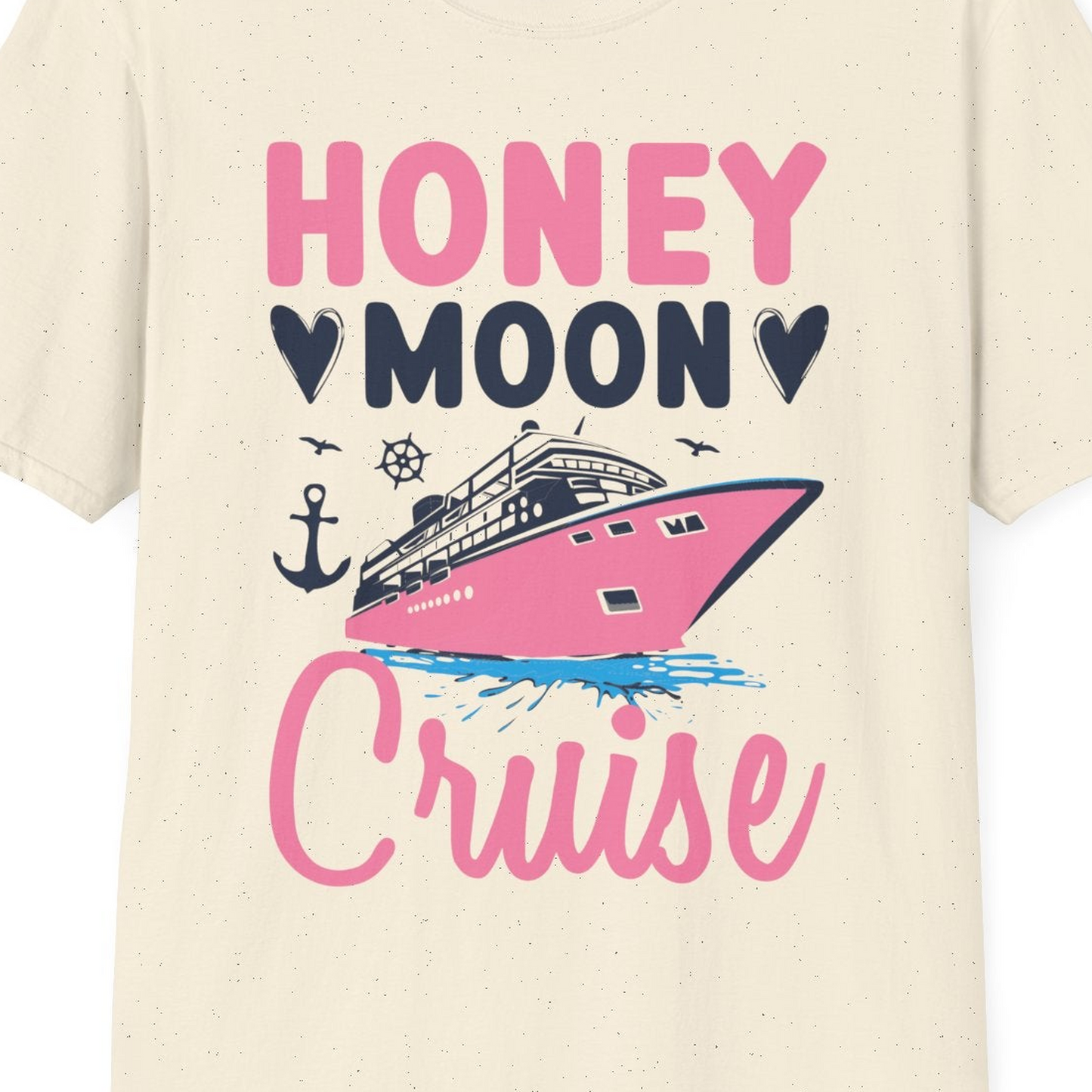 Honeymoon Cruise Shirt T-Shirt – Natural – Best Cruise Shirts Close Up