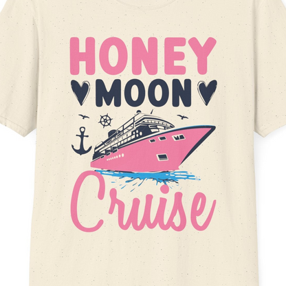 Honeymoon Cruise Shirt T-Shirt – Natural – Best Cruise Shirts Close Up