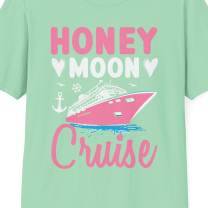 Honeymoon Cruise Shirt T-Shirt – Mint Green – Best Cruise Shirts Close Up