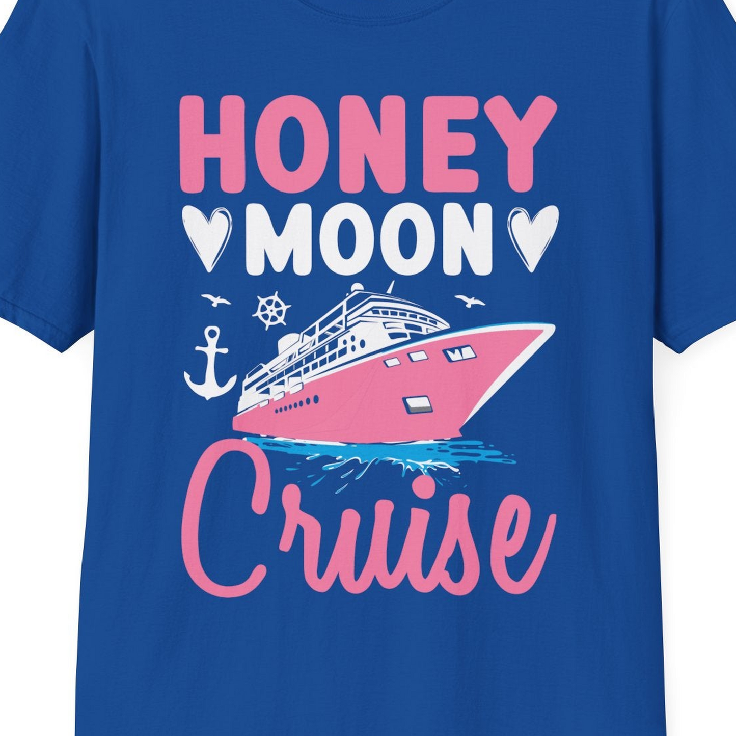 Honeymoon Cruise Shirt T-Shirt – Royal – Best Cruise Shirts Close Up