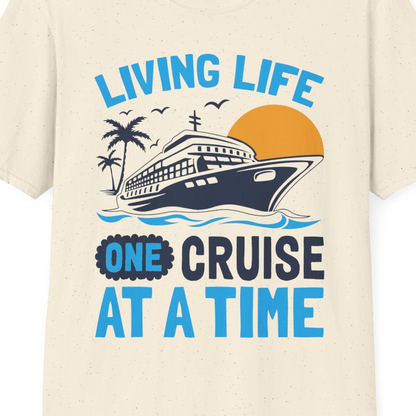 Cruise Ship Tropical Sunset Shirt T-Shirt – Natural – Best Cruise Shirts Close Up