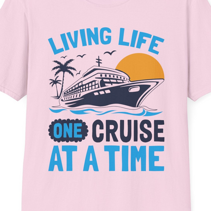 Cruise Ship Tropical Sunset Shirt T-Shirt – Light Pink – Best Cruise Shirts Close Up