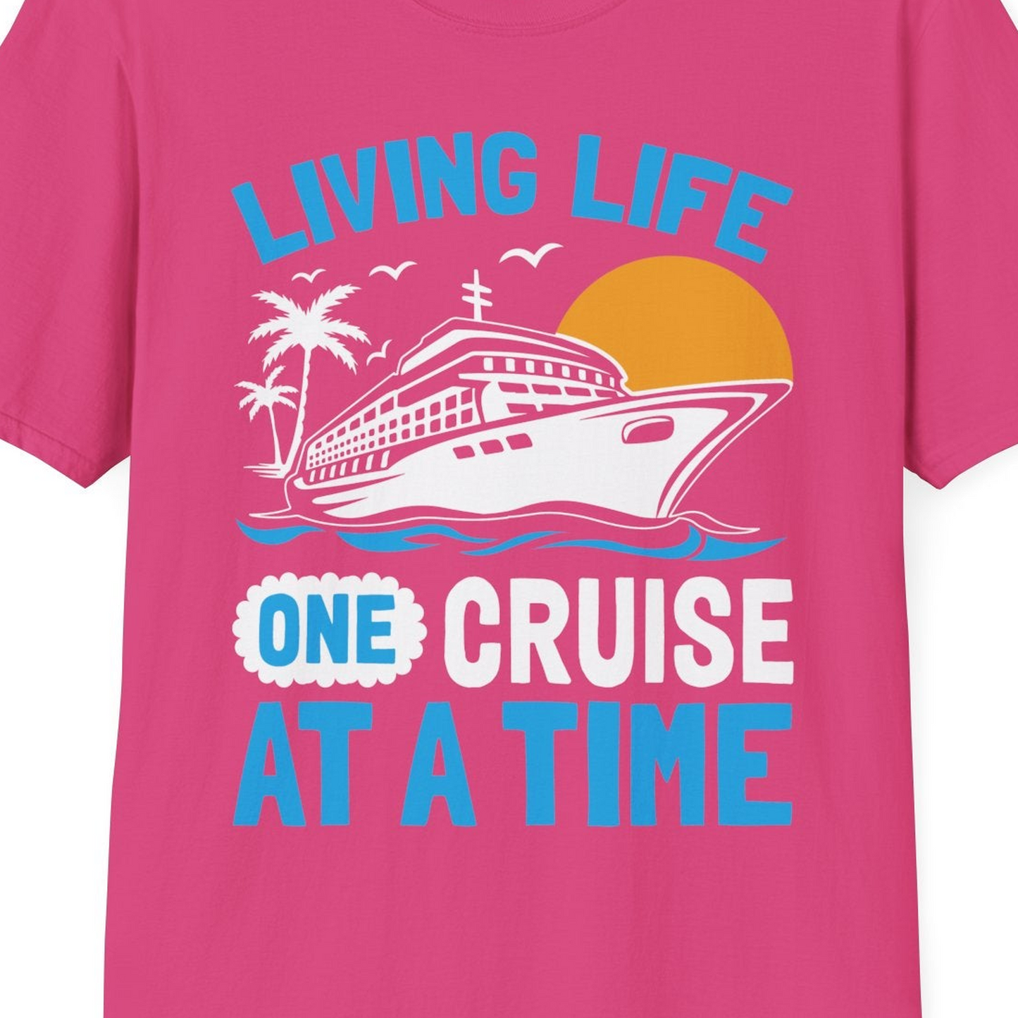 Cruise Ship Tropical Sunset Shirt T-Shirt – Heliconia – Best Cruise Shirts Close Up